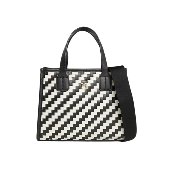 Tommy Hilfiger Borsa a mano Borsa Donna con righe zigzag Nero burro - Francavilla Moda